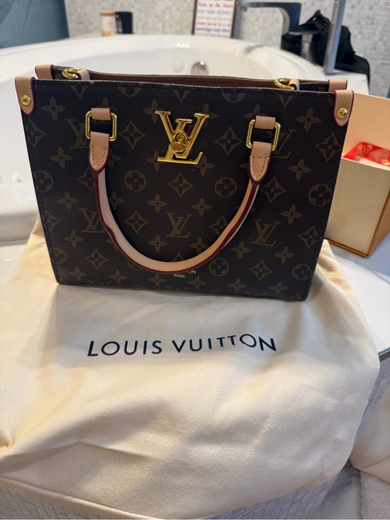 Unlisted Handbags - LV Monogram Canvas Tote with Red Trim and Gold Hardware
